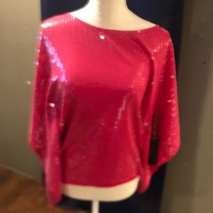 Hot pink sequin top